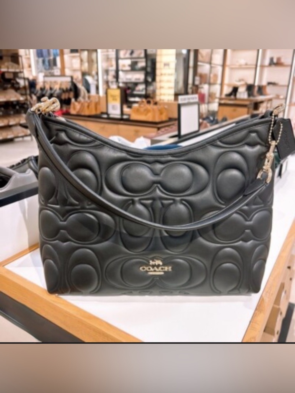 Coach Laurel Signature Leather Embossed Shoulder Bag